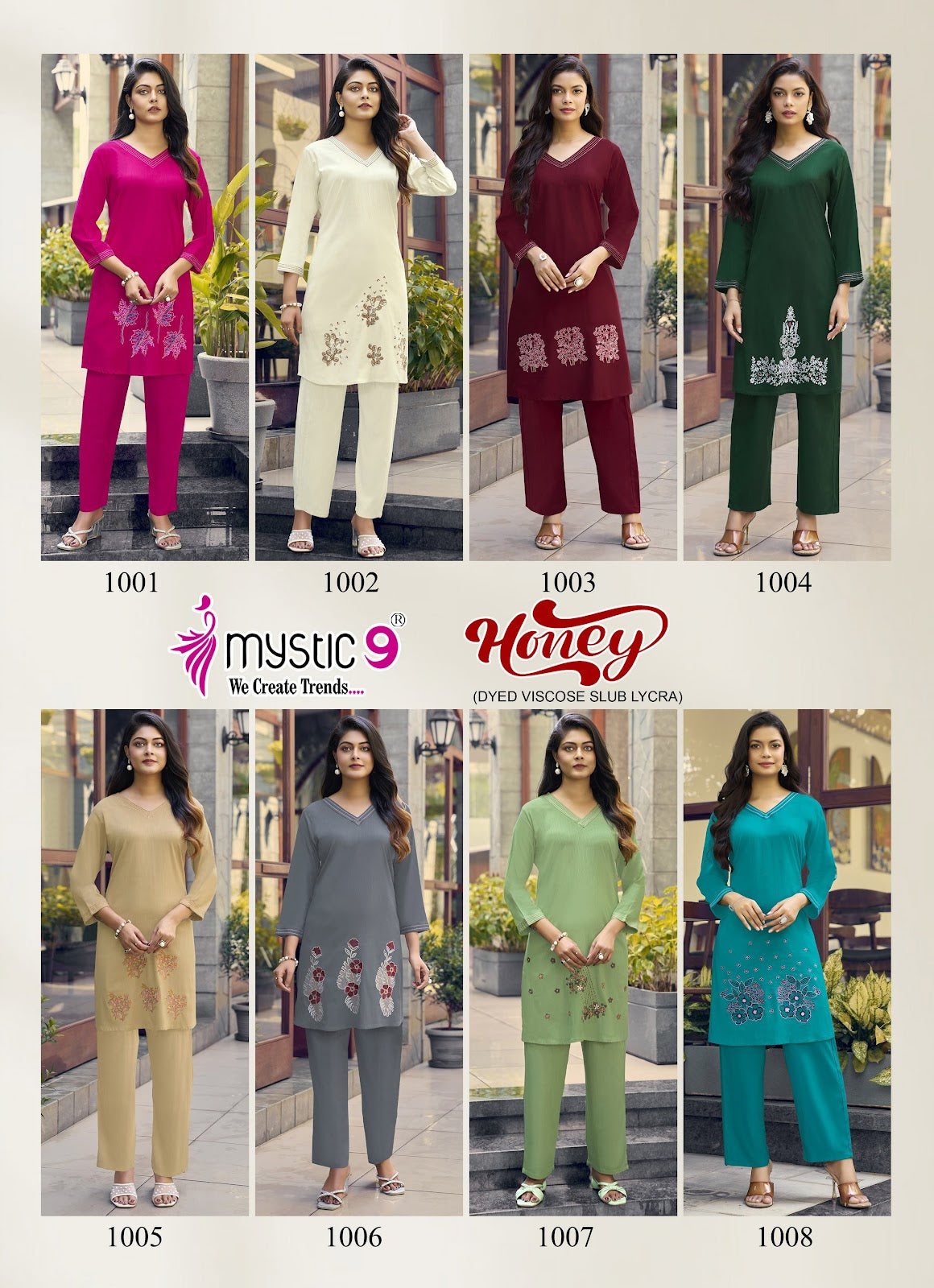 Honey Vol 1 Mystic 9 Viscose Slub Co Ord Set Wholesale Price