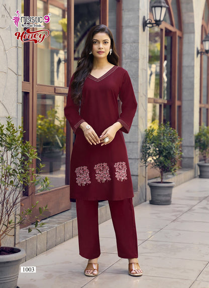 Honey Vol 1 Mystic 9 Viscose Slub Co Ord Set Wholesale Price