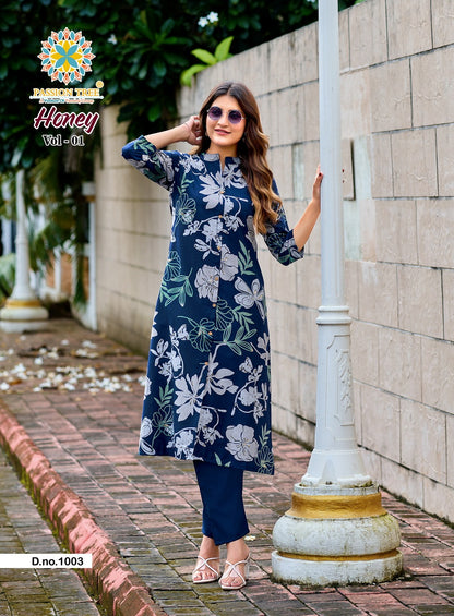 Honey Vol 1 Passion Tree Vetican Kurti Pant Set Wholesale Price