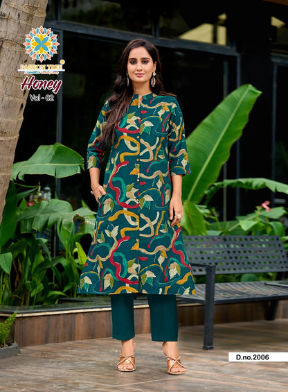 Honey Vol 2 Passion Tree Vetican Kurti Pant Set Wholesale