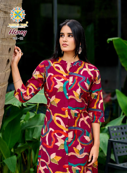 Honey Vol 2 Passion Tree Vetican Kurti Pant Set Wholesale