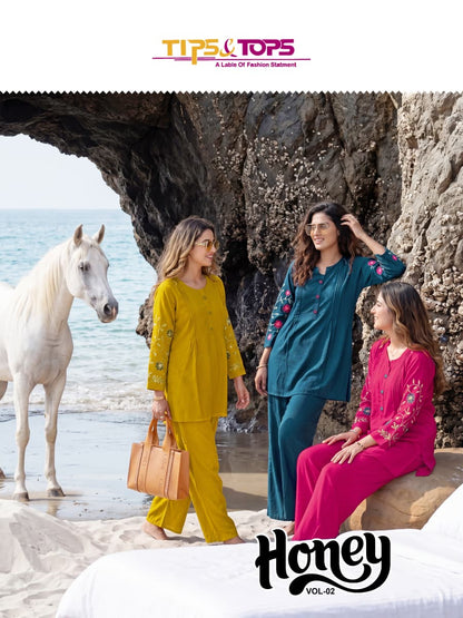 Honey Vol 2 Tips Tops Rayon 18Kg Co Ord Set Supplier Gujarat
