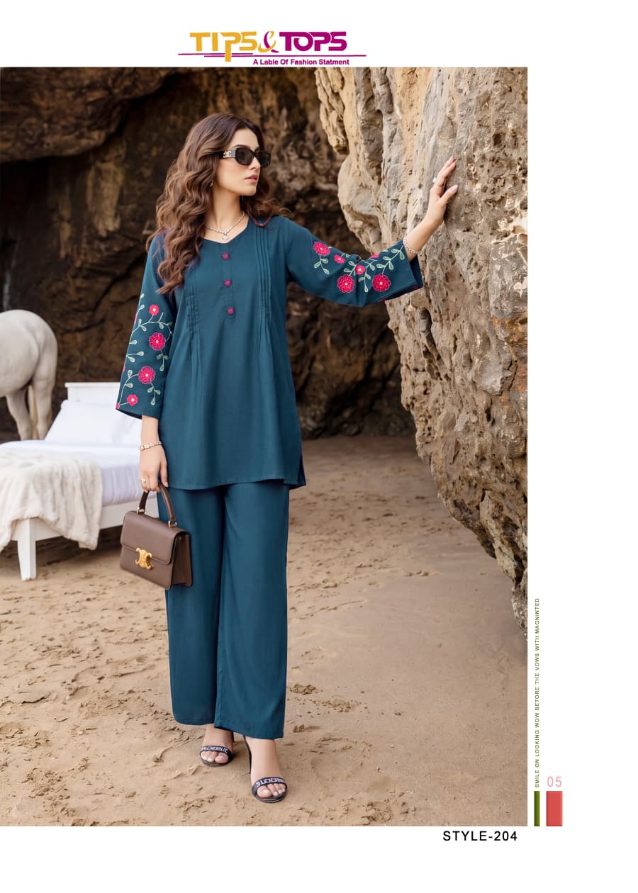 Honey Vol 2 Tips Tops Rayon 18Kg Co Ord Set Supplier Gujarat