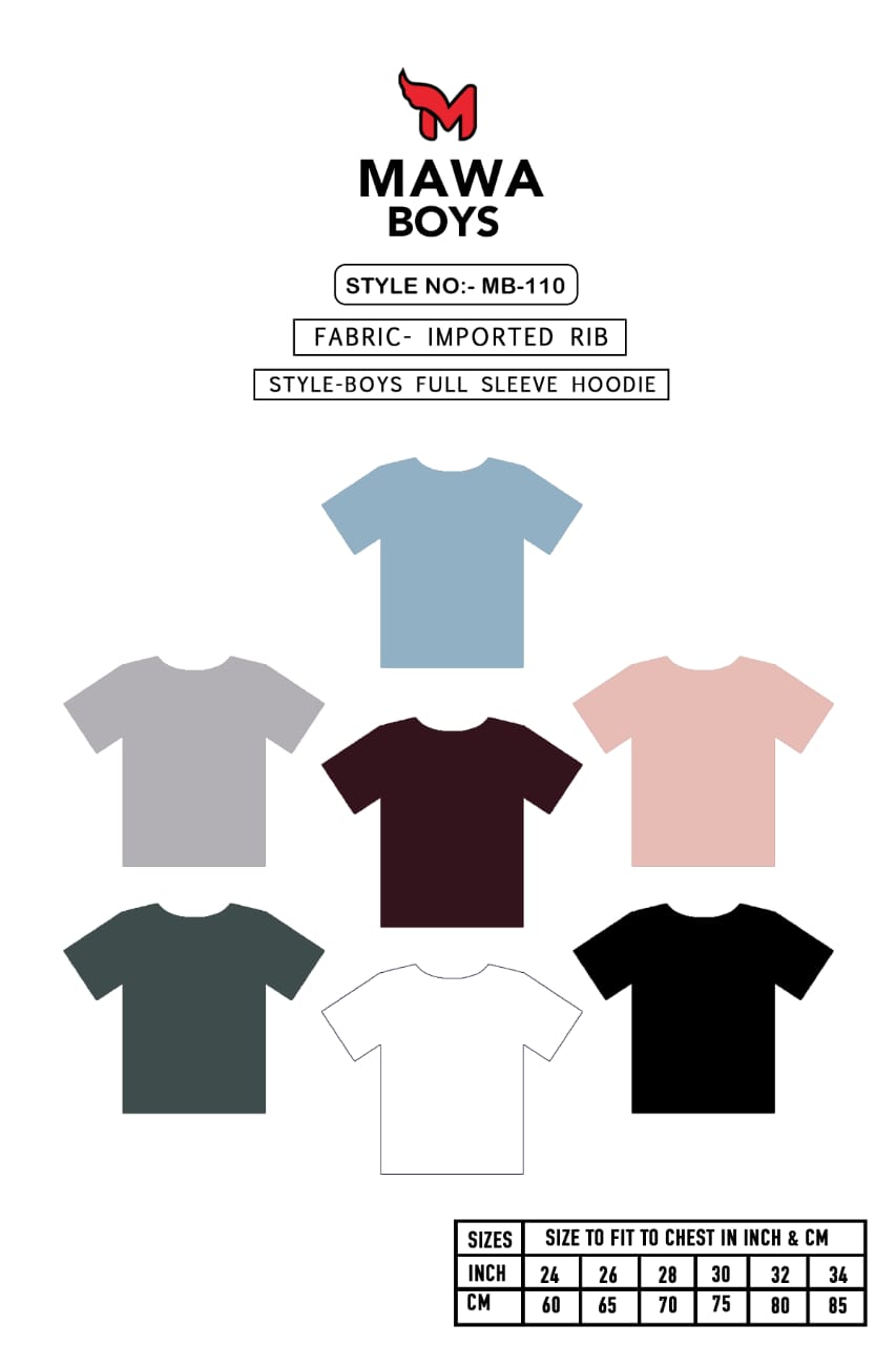Hoodies Mb 110 Rib Mawa Imported Boys Tshirt Supplier