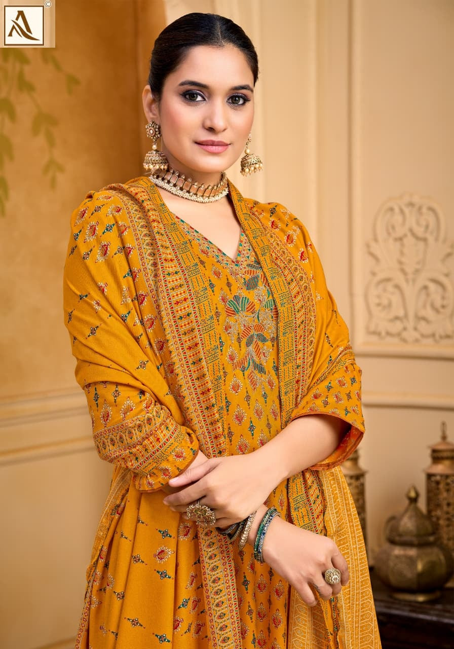 Hoom Alok Viscose Karachi Pashmina Salwar Suits Manufacturer