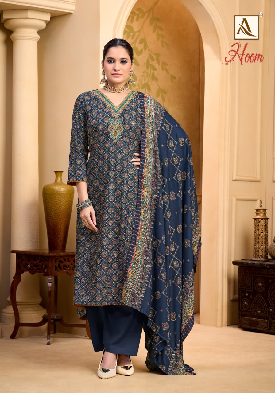 Hoom Alok Viscose Karachi Pashmina Salwar Suits Manufacturer