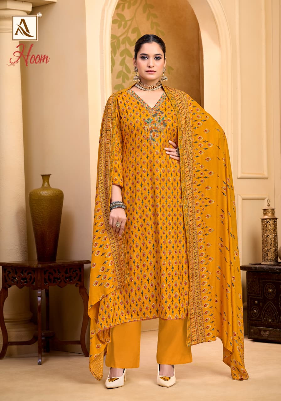 Hoom Alok Viscose Karachi Pashmina Salwar Suits Manufacturer