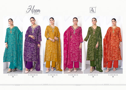 Hoom Vol 2 Alok Viscose Karachi Pashmina Salwar Suits Manufacturer Gujarat