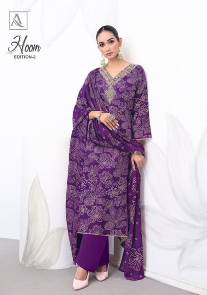 Hoom Vol 2 Alok Viscose Karachi Pashmina Salwar Suits Manufacturer Gujarat