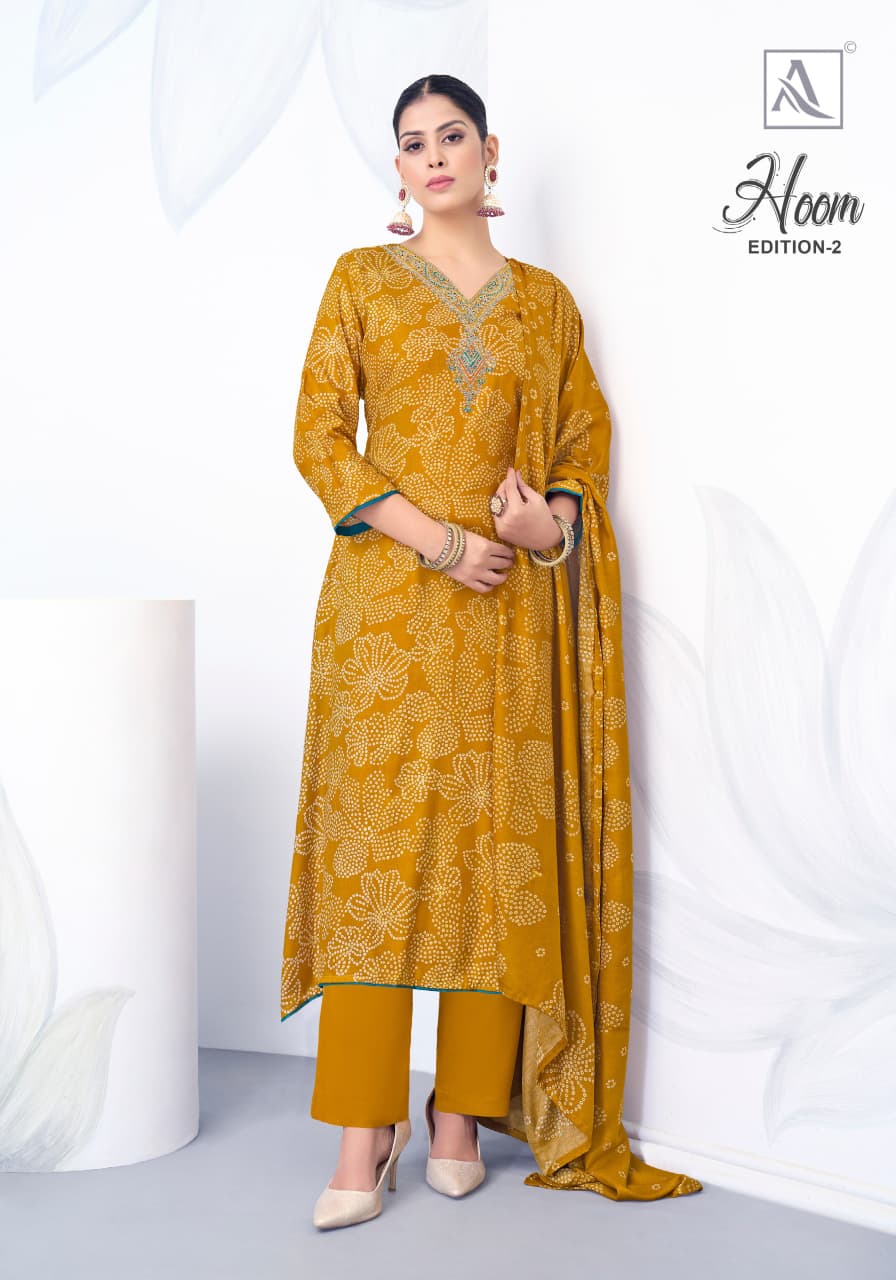 Hoom Vol 2 Alok Viscose Karachi Pashmina Salwar Suits Manufacturer Gujarat