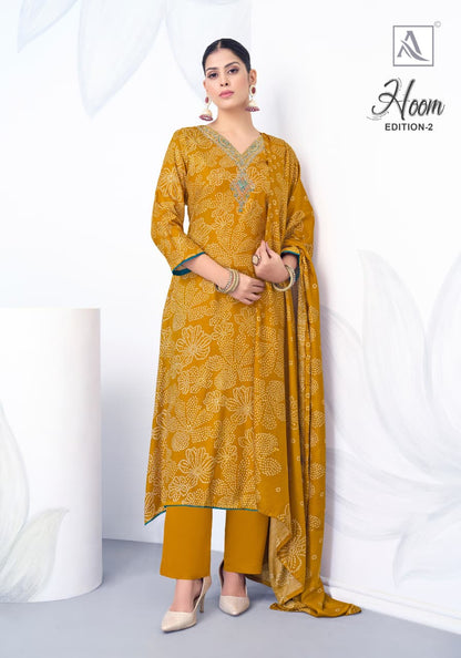 Hoom Vol 2 Alok Viscose Karachi Pashmina Salwar Suits Manufacturer Gujarat