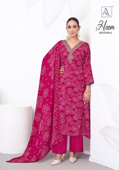 Hoom Vol 2 Alok Viscose Karachi Pashmina Salwar Suits Manufacturer Gujarat