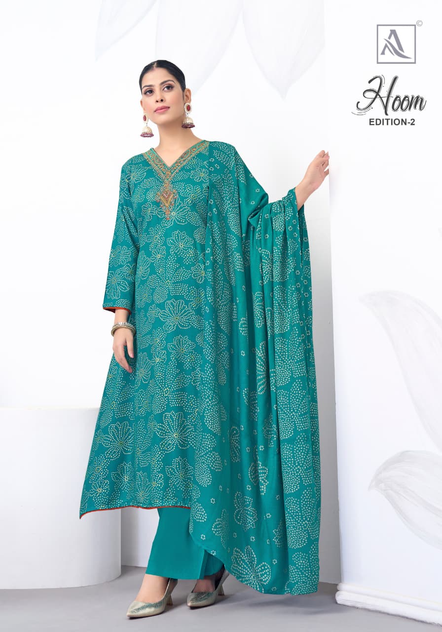 Hoom Vol 2 Alok Viscose Karachi Pashmina Salwar Suits Manufacturer Gujarat