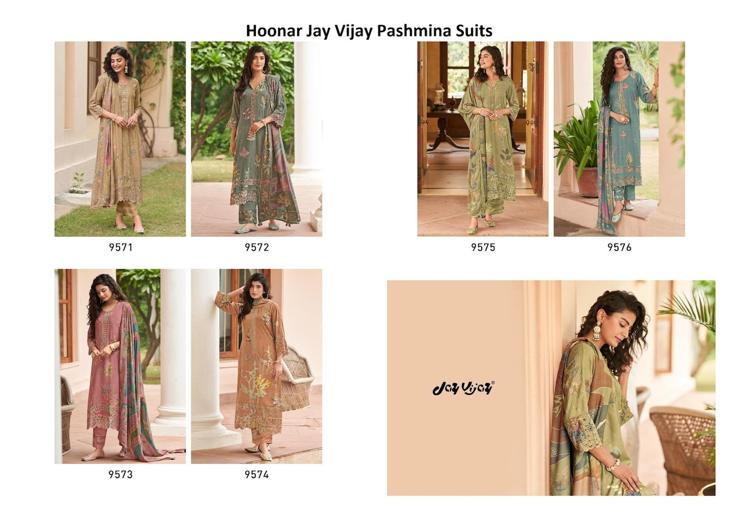 Hoonar Jay Vijay Simmer Pashmina Suits Wholesaler India