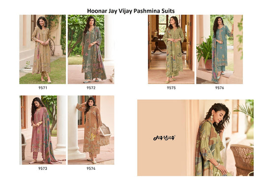 Hoonar Jay Vijay Simmer Pashmina Suits Wholesaler India