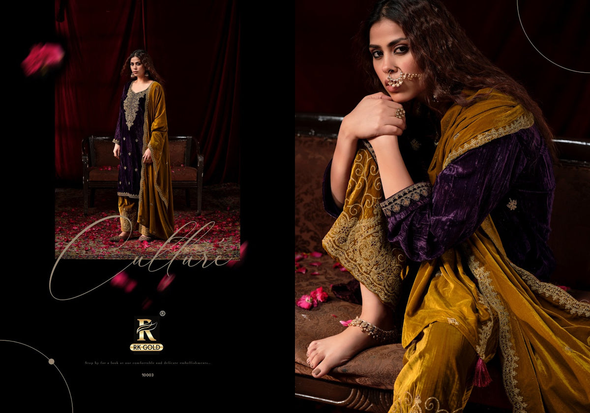 Hoor New Edition 2026 Rk Gold Crush Velvet Suits Supplier