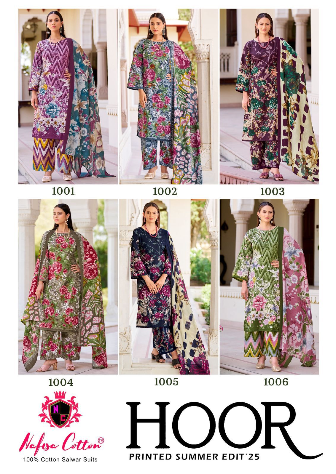 Hoor Printed Summer Edit 25 Nafisa Cotton Soft Cotton Karachi Salwar Suits Wholesale Price