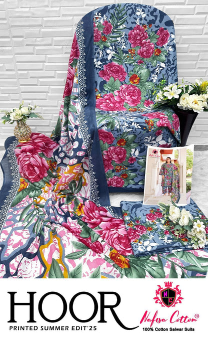 Hoor Printed Summer Edit 25 Nafisa Cotton Soft Cotton Karachi Salwar Suits Wholesale Price