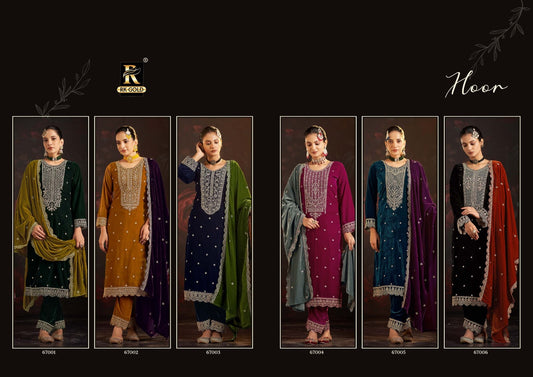Hoor Rk Gold Velvet Suits Wholesale Rate