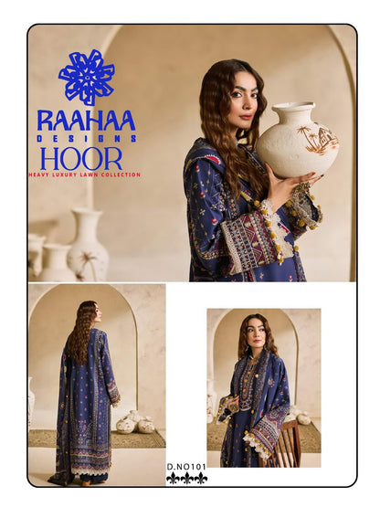 Hoor Vol 1 Raahaa Designs Lawn Cotton Karachi Salwar Suits Exporter Ahmedabad