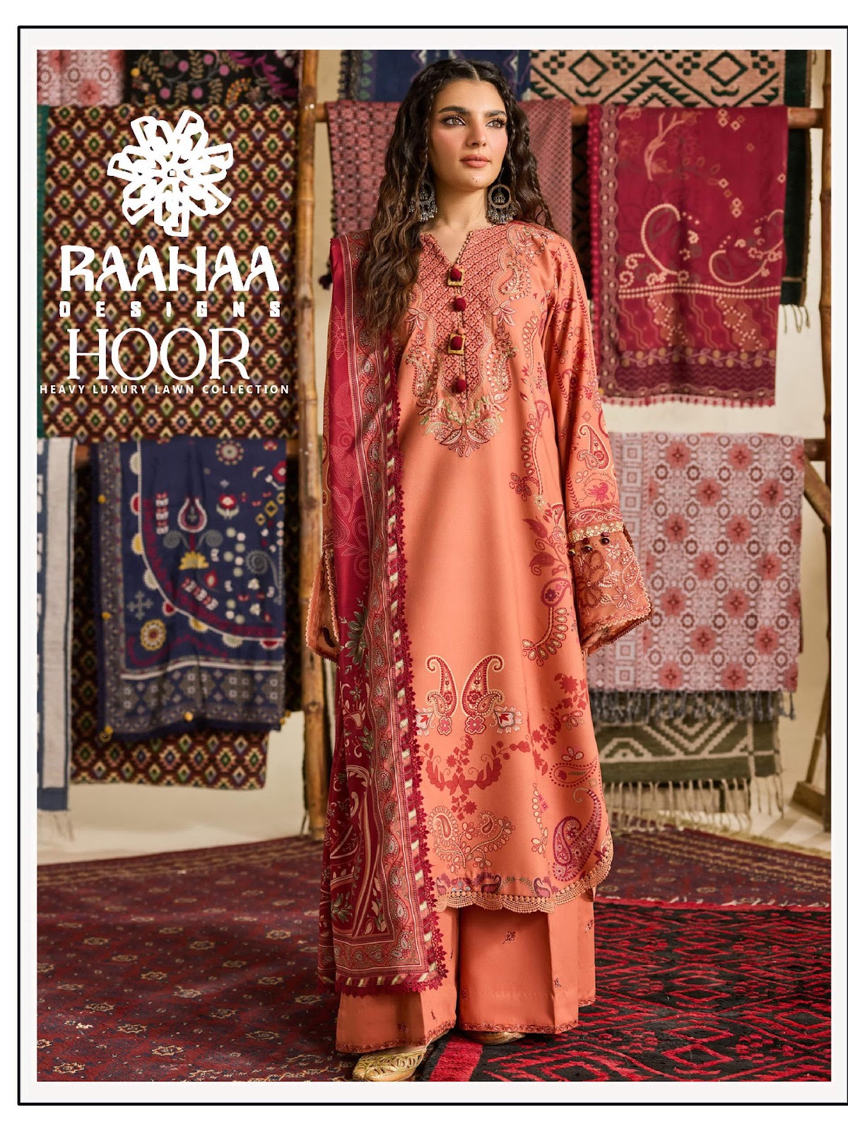 Hoor Vol 1 Raahaa Designs Lawn Cotton Karachi Salwar Suits Exporter Ahmedabad
