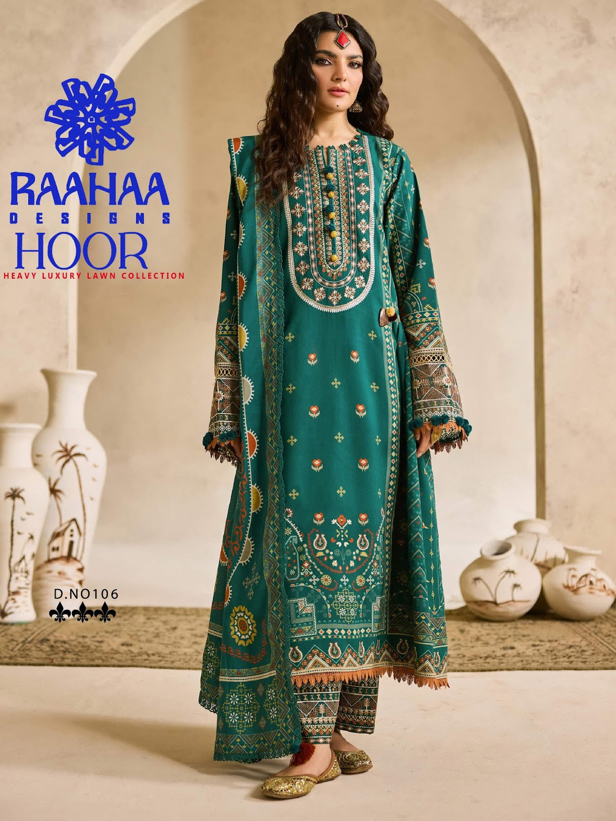 Hoor Vol 1 Raahaa Designs Lawn Cotton Karachi Salwar Suits Exporter Ahmedabad