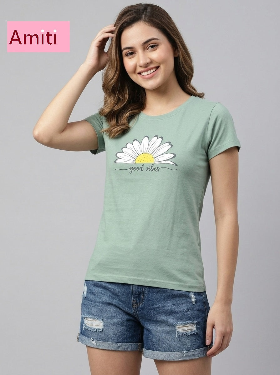 Hosiery Cotton 2104 Amiti Women Tshirt Wholesale