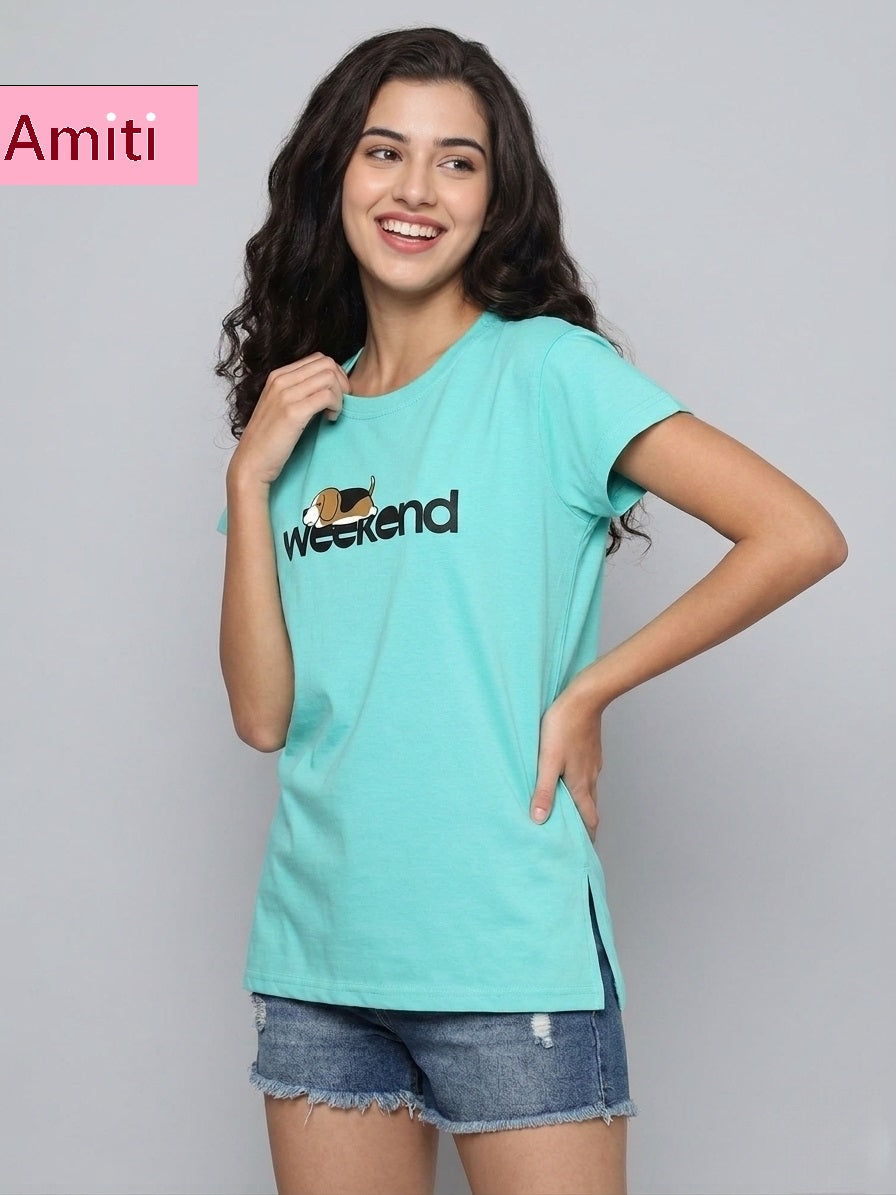 Hosiery Cotton 2104 Amiti Women Tshirt Wholesale
