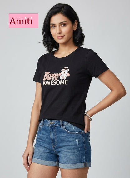 Hosiery Cotton 2104 Amiti Women Tshirt Wholesale
