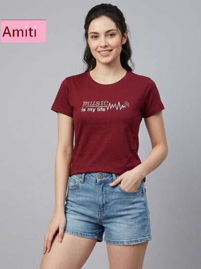 Hosiery Cotton 2104 Amiti Women Tshirt Wholesale