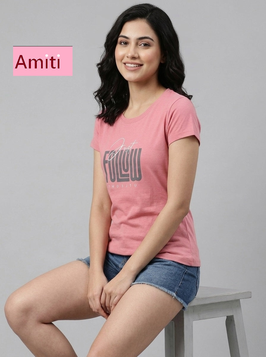 Hosiery Cotton 2104 Amiti Women Tshirt Wholesale