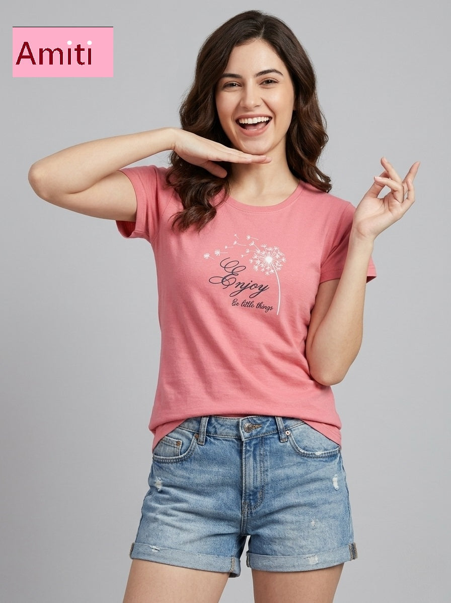 Hosiery Cotton 2104 Amiti Women Tshirt Wholesale