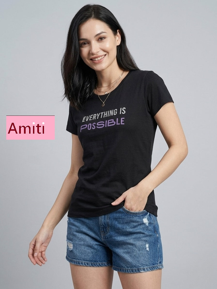 Hosiery Cotton 2104 Amiti Women Tshirt Wholesale
