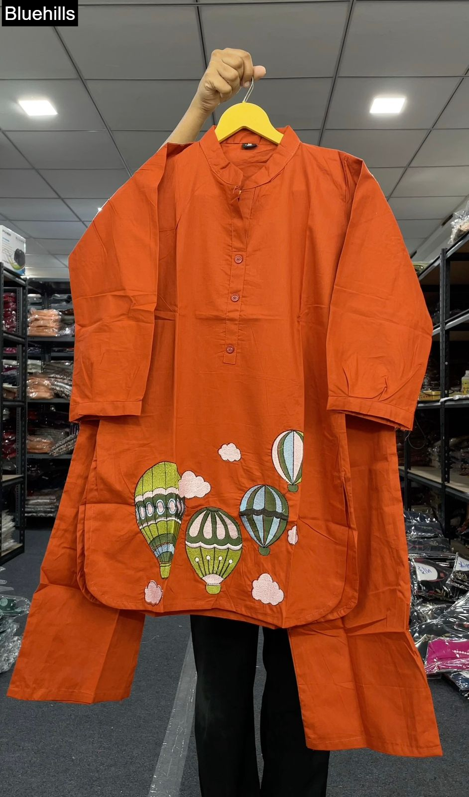Hot Air Balloon Bluehills Dhabu Cotton Co Ord Set Wholesaler Ahmedabad