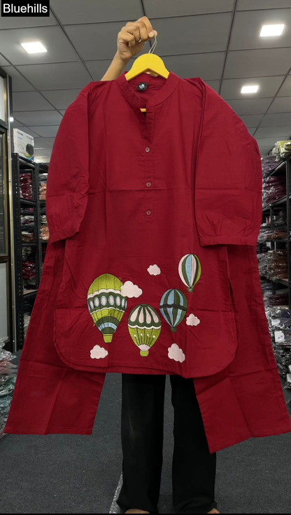 Hot Air Balloon Bluehills Dhabu Cotton Co Ord Set Wholesaler Ahmedabad