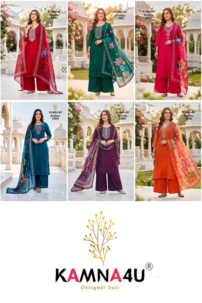 Hot Bite Kamna4U Chanderi Readymade Plazzo Style Suits Supplier