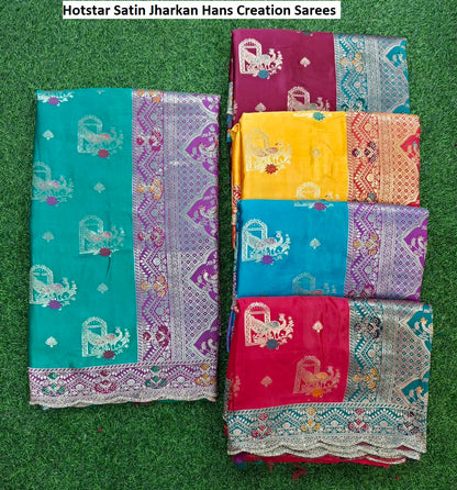 Hotstar Satin Jharkan Hans Creation Sarees Wholesale Rate