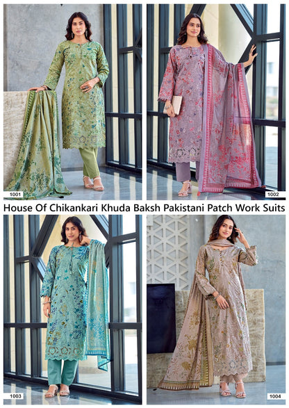House Of Chikankari Khuda Baksh Prints Lawn Pakistani Patch Work Suits Exporter Ahmedabad