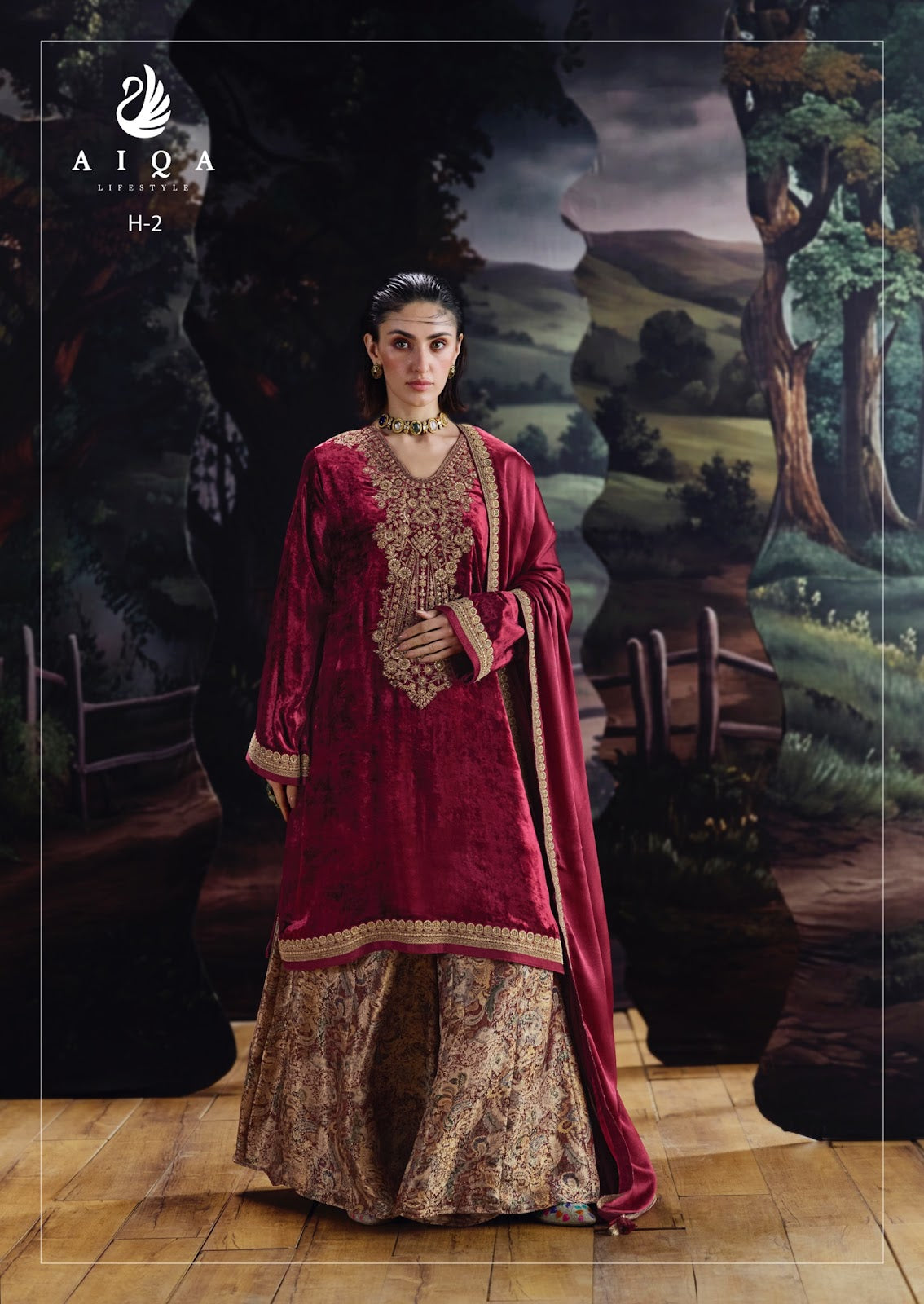 House Of Grace Aiqa Viscose Velvet Suits Supplier India