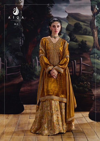 House Of Grace Aiqa Viscose Velvet Suits Supplier India