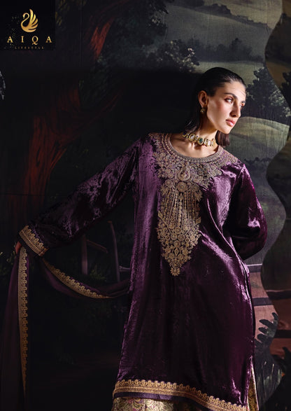 House Of Grace Aiqa Viscose Velvet Suits Supplier India