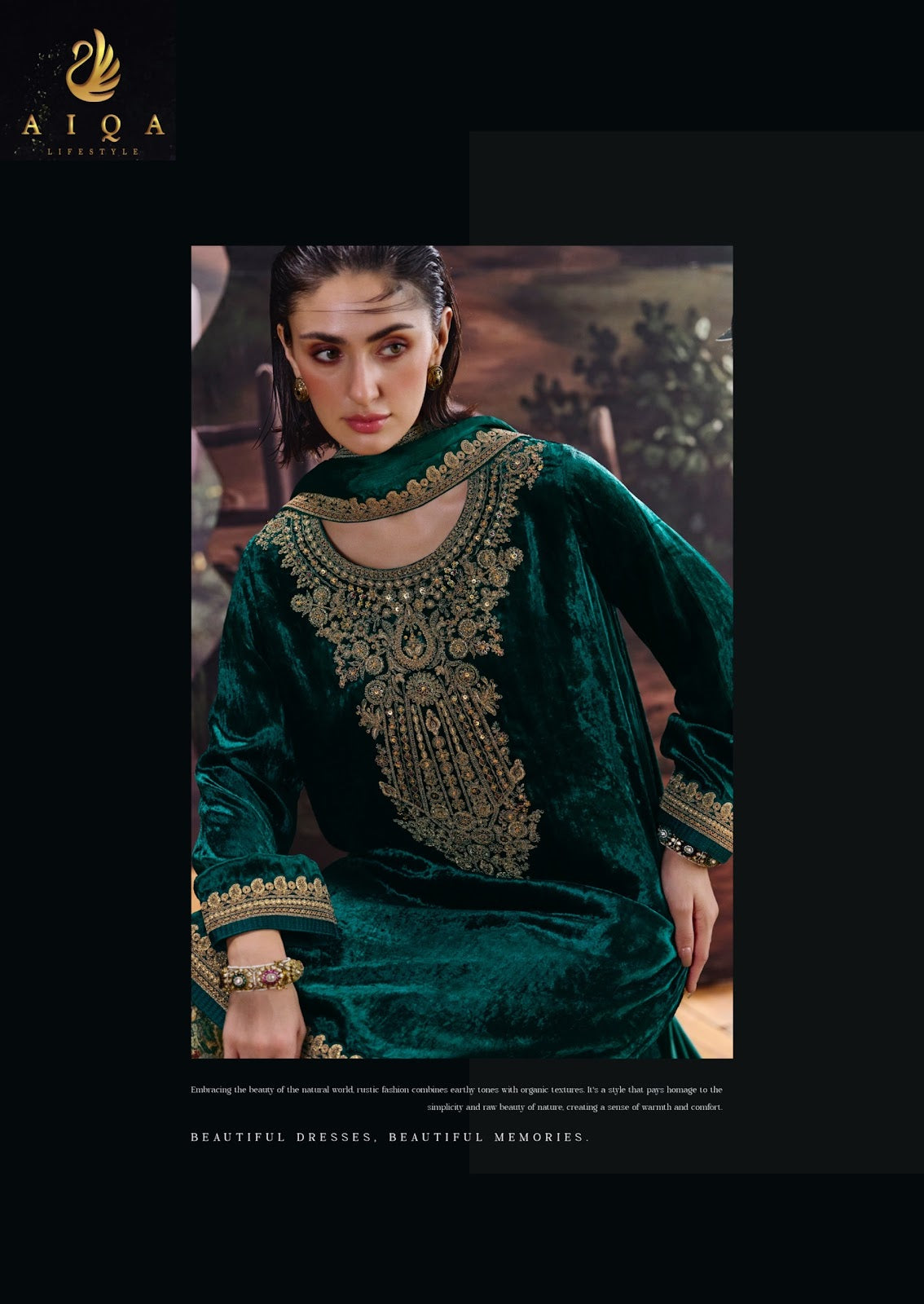 House Of Grace Aiqa Viscose Velvet Suits Supplier India