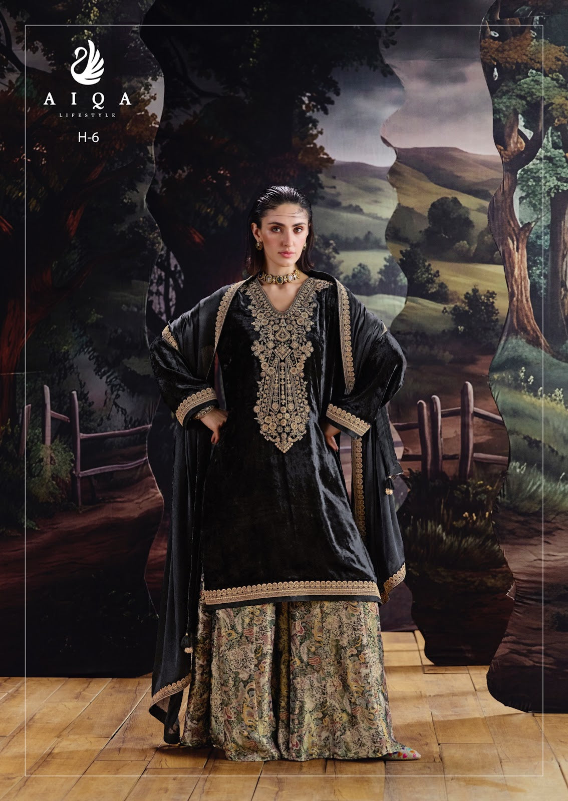 House Of Grace Aiqa Viscose Velvet Suits Supplier India