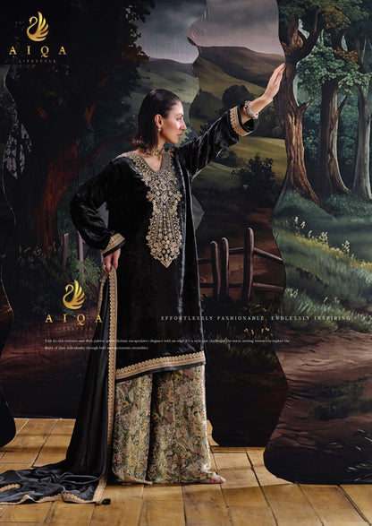 House Of Grace Aiqa Viscose Velvet Suits Supplier India