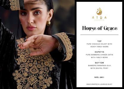 House Of Grace Aiqa Viscose Velvet Suits Supplier India