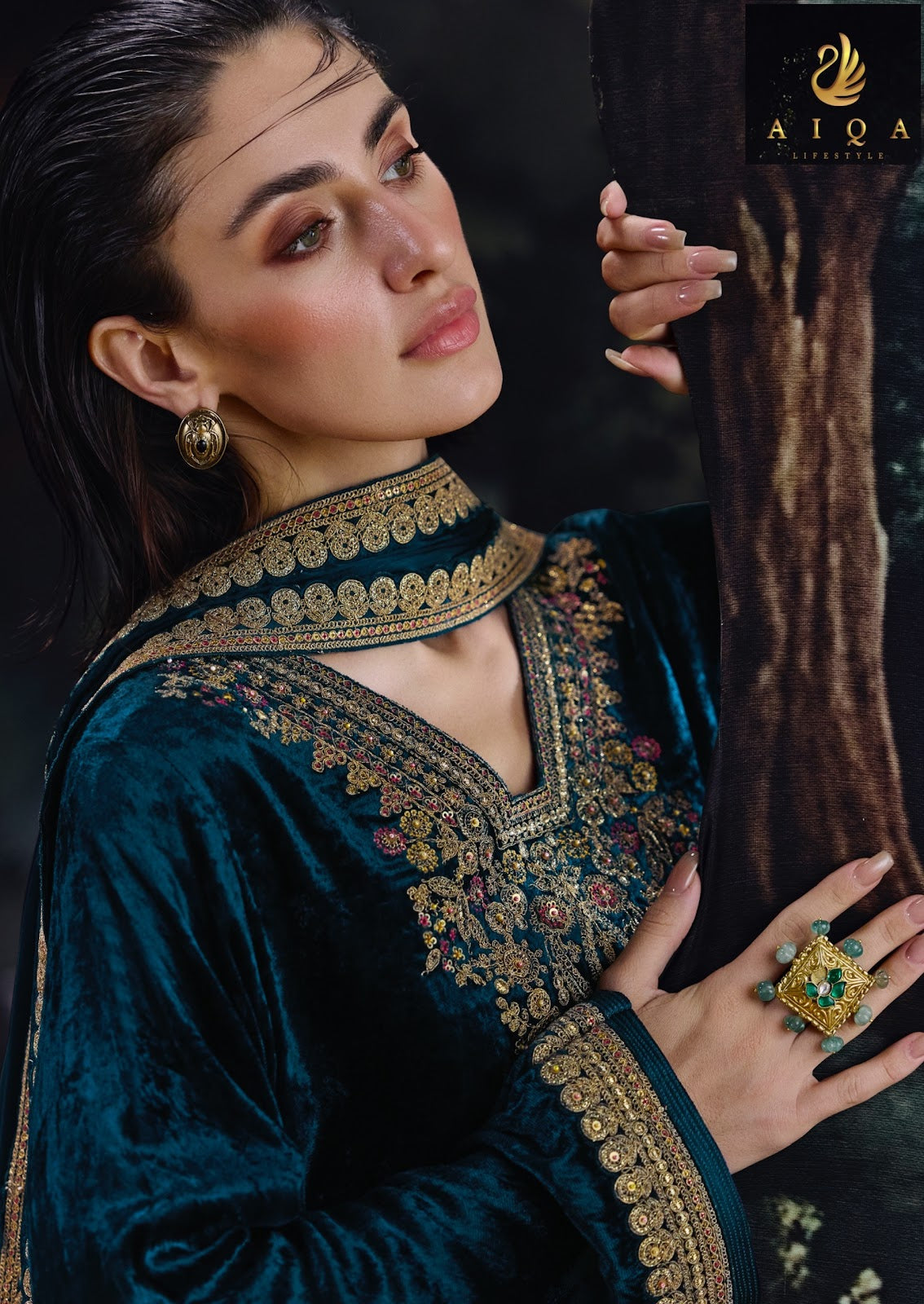 House Of Grace Aiqa Viscose Velvet Suits Supplier India