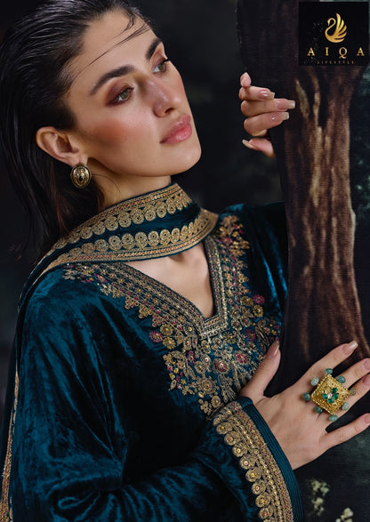 House Of Grace Aiqa Viscose Velvet Suits Supplier India