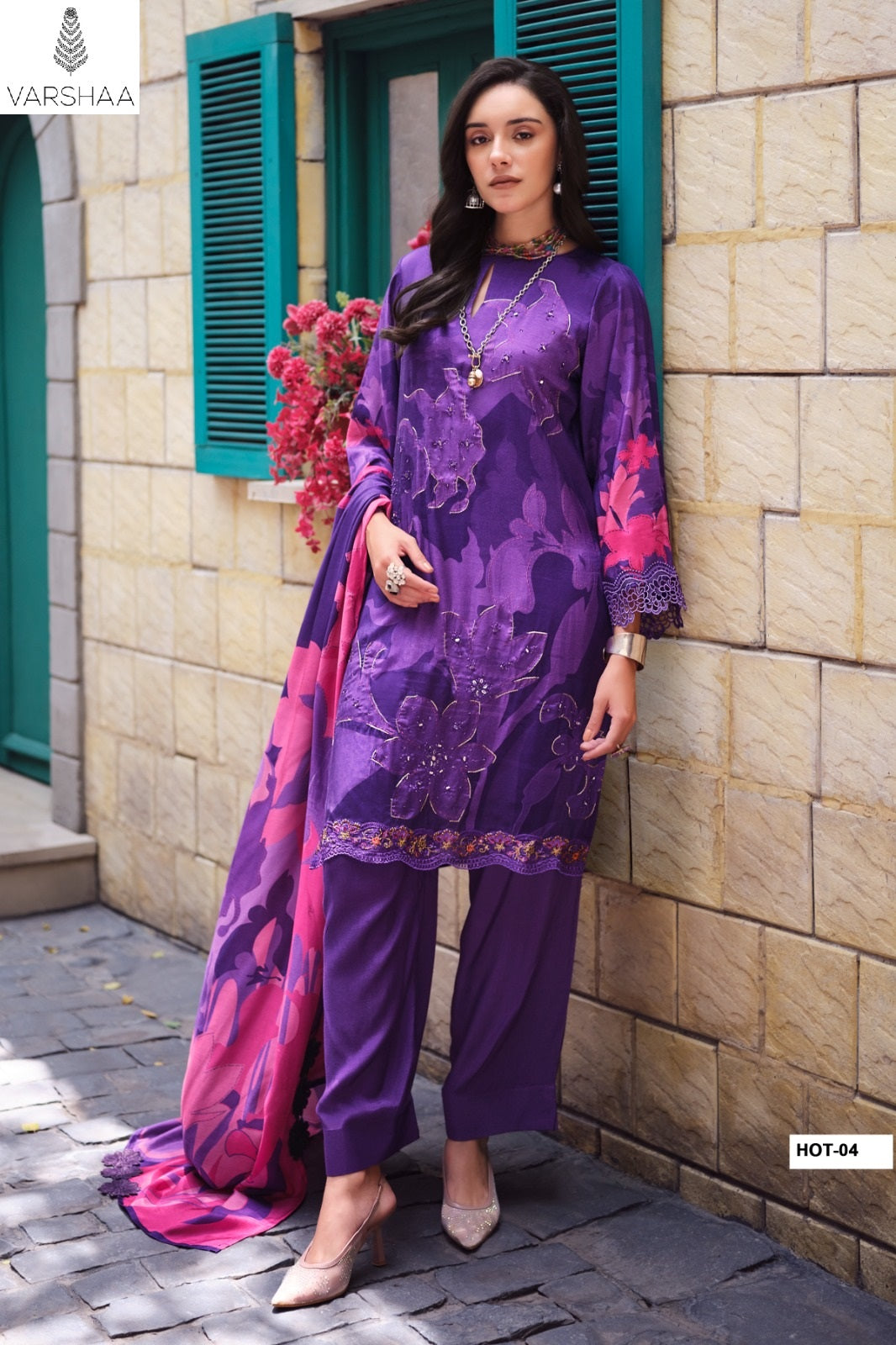 House Of Tulips Varshaa Viscose Muslin Pant Style Suits Supplier Ahmedabad