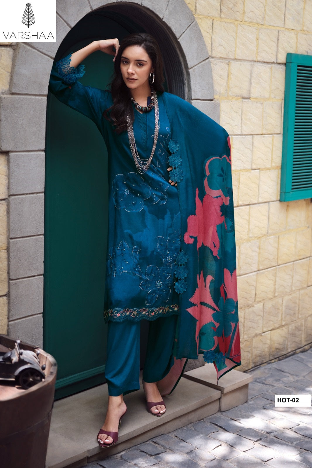 House Of Tulips Varshaa Viscose Muslin Pant Style Suits Supplier Ahmedabad
