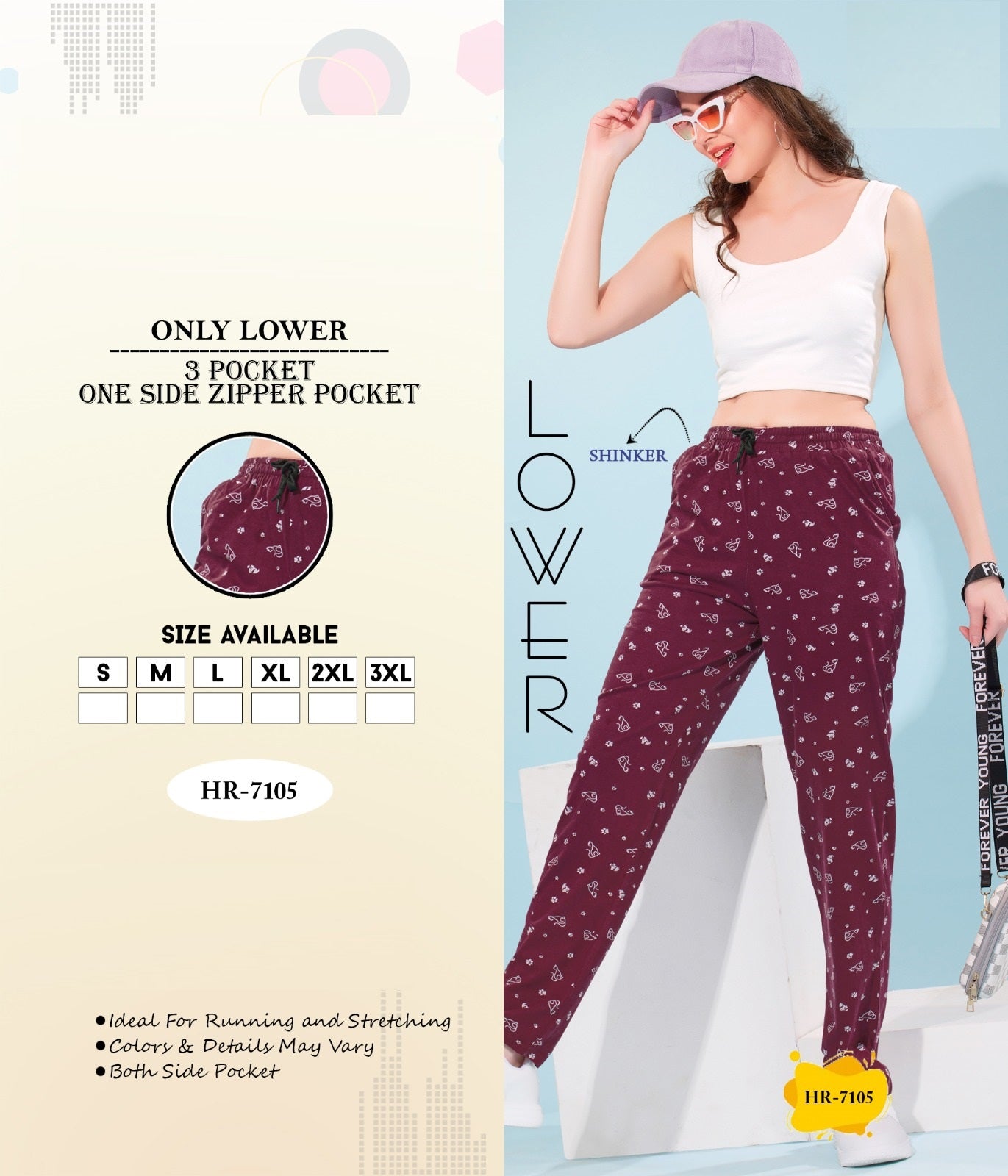 Hr 7105 Mnt Sinker Women Night Lower Exporter Ahmedabad